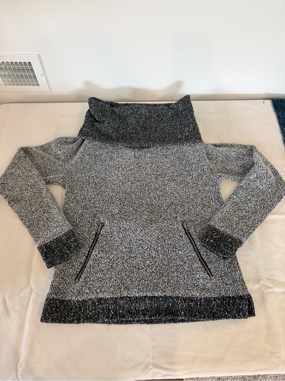 Cozy Women's Black & Gray Cowl Neck Sweater